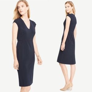 Ann Taylor Seasonless Stretch Sheath Dress in Navy